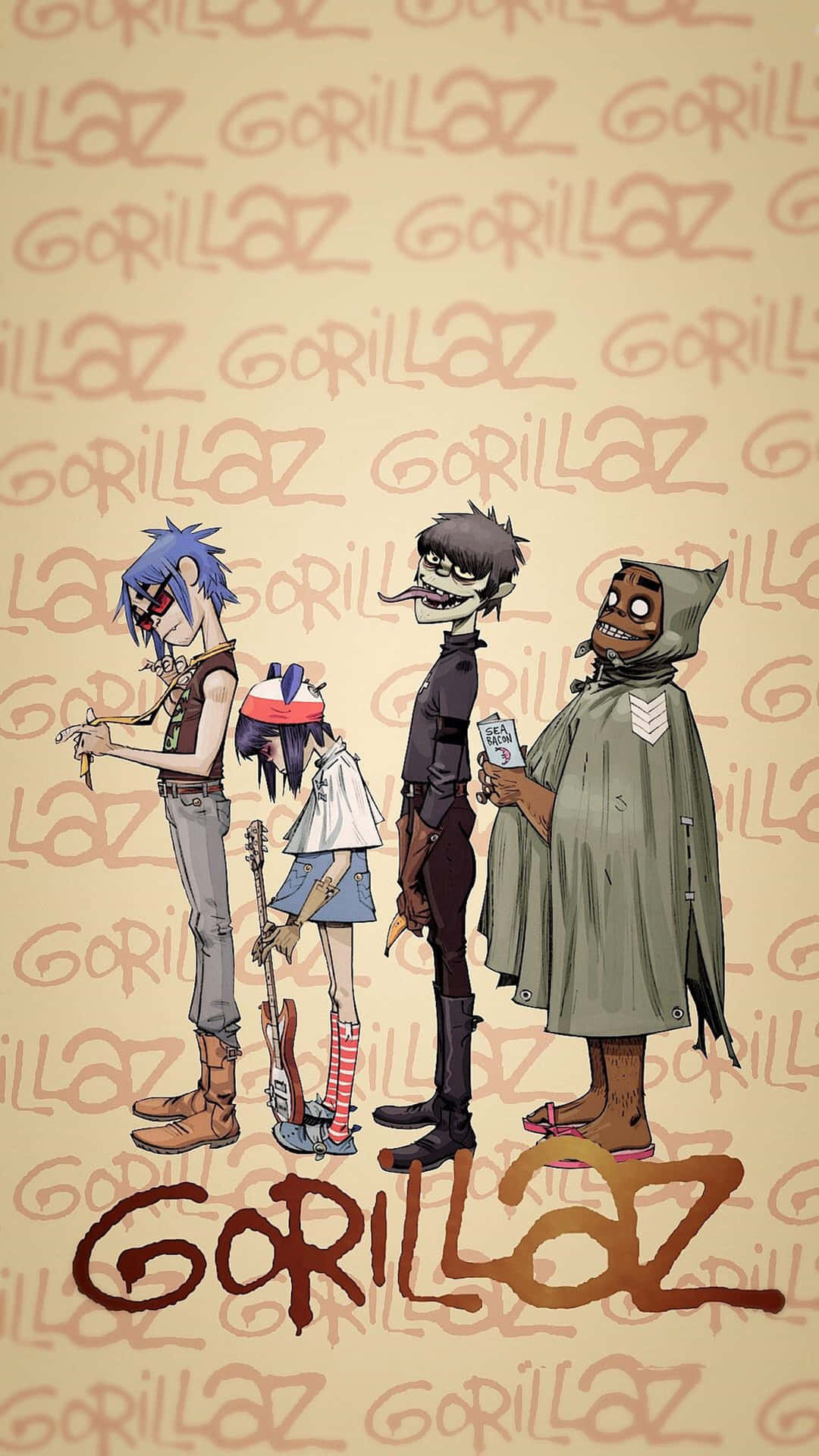 Gorillaz' Virtual Band Members Cartoonized In A 4k Desktop Wallpaper