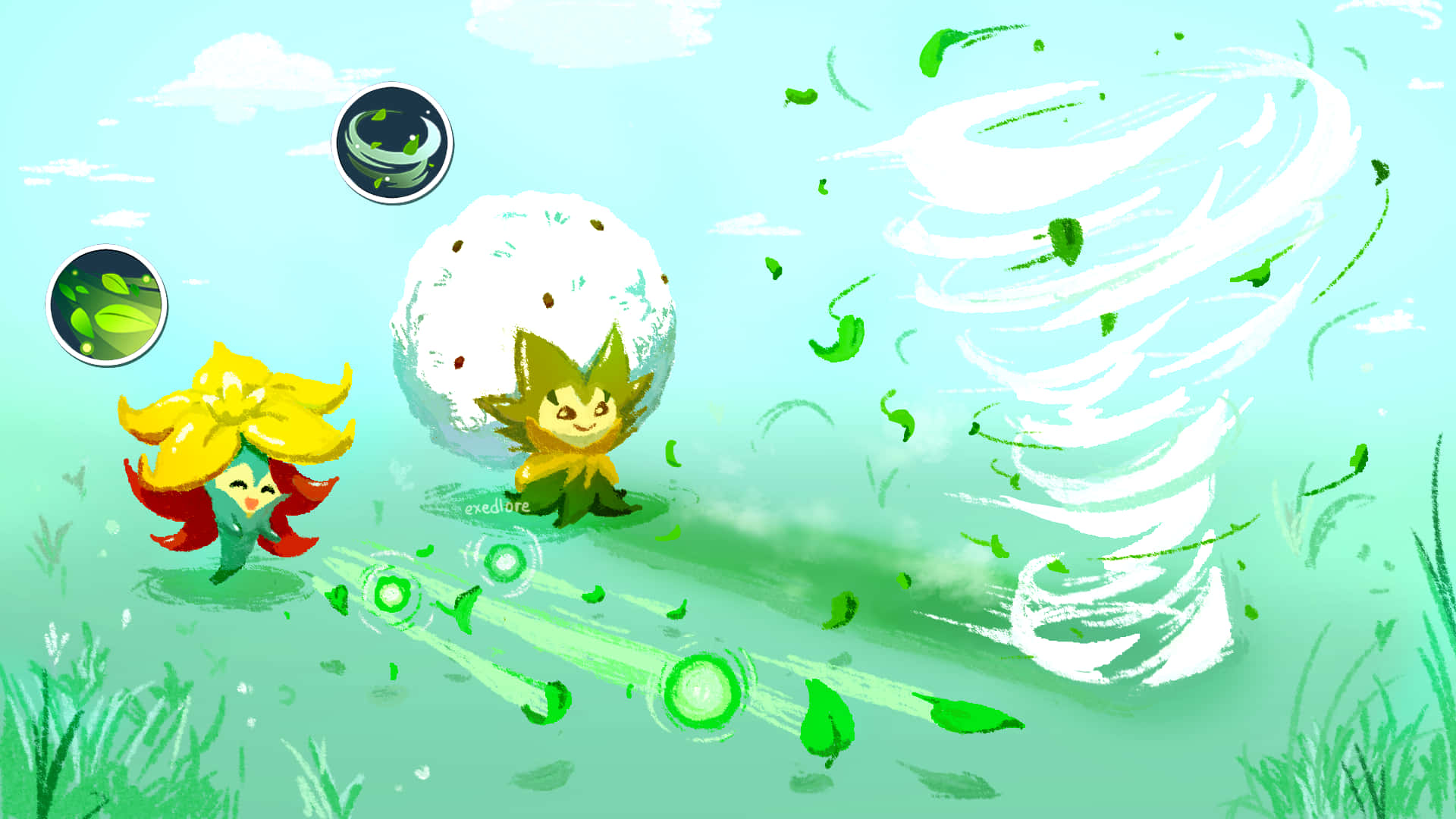 Gossifleur And Eldegoss Attacks Background