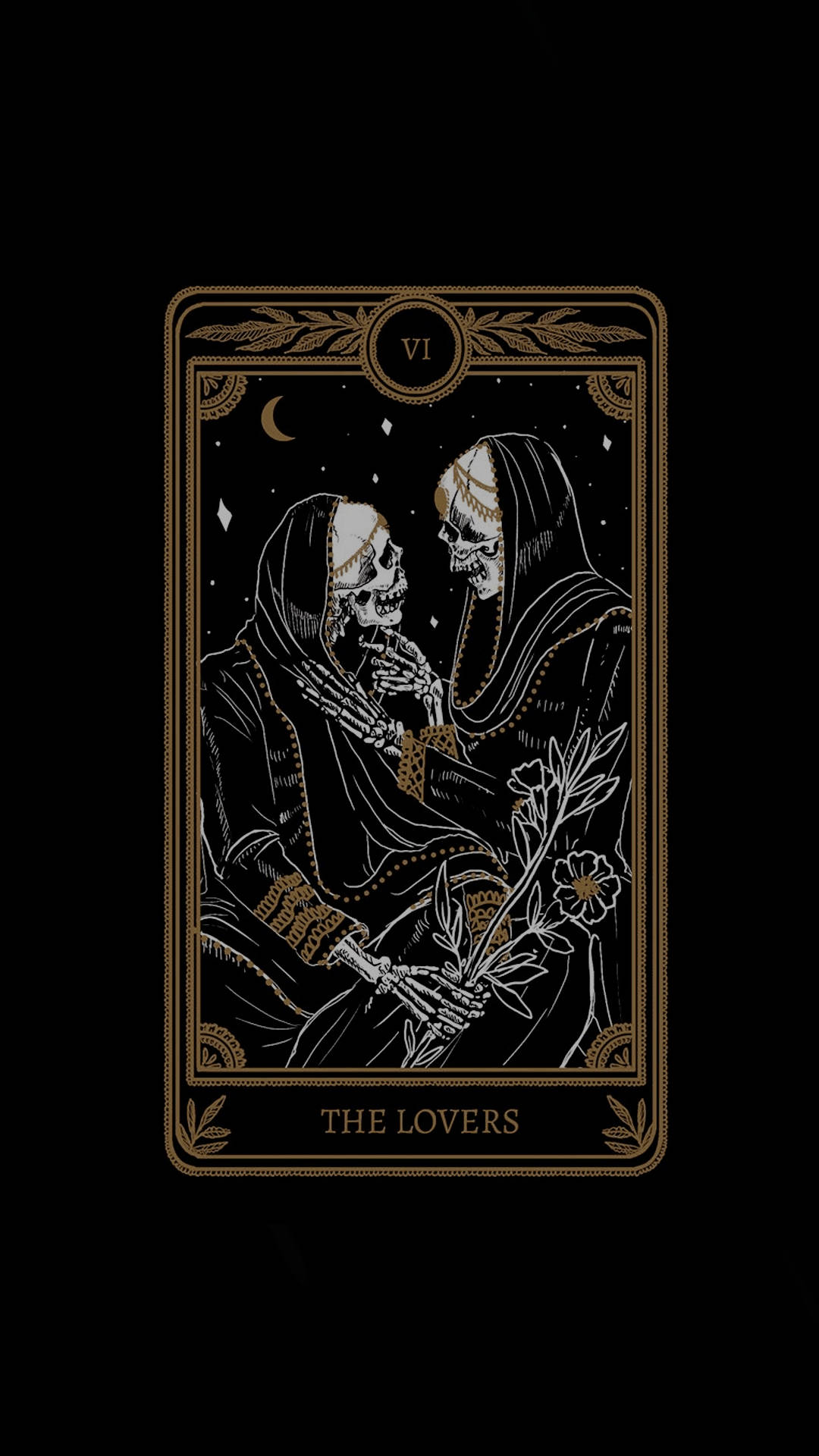 Goth Aesthetic The Lovers Tarot Card Digital Art Background