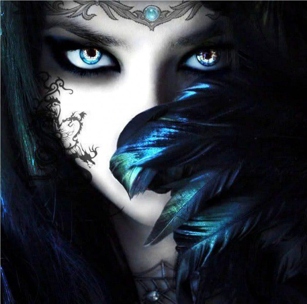 Goth Girl Blue Eyes Pfp Background