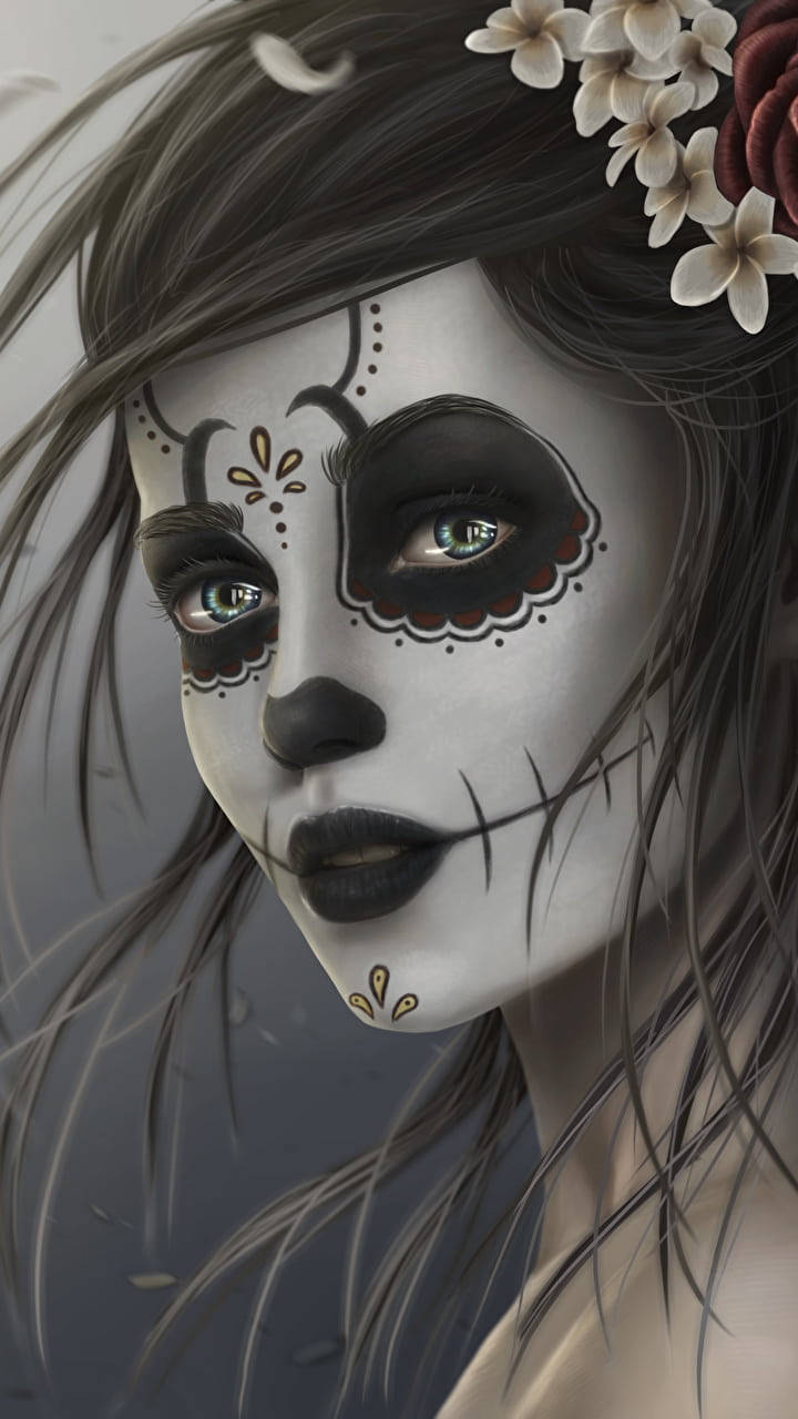 Goth Girl Skull Makeover Pfp Background