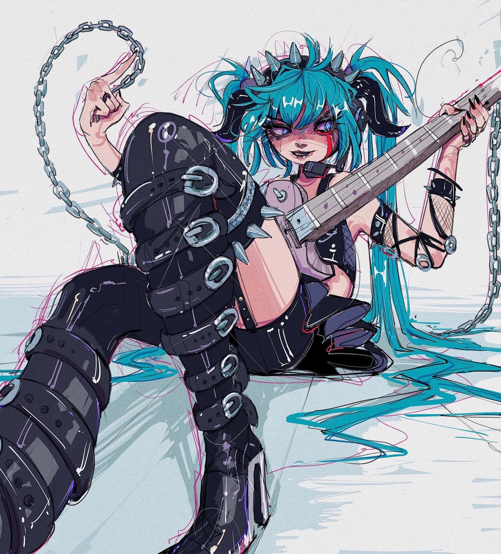 Goth Hatsune Miku Animecore Vocaloid Background