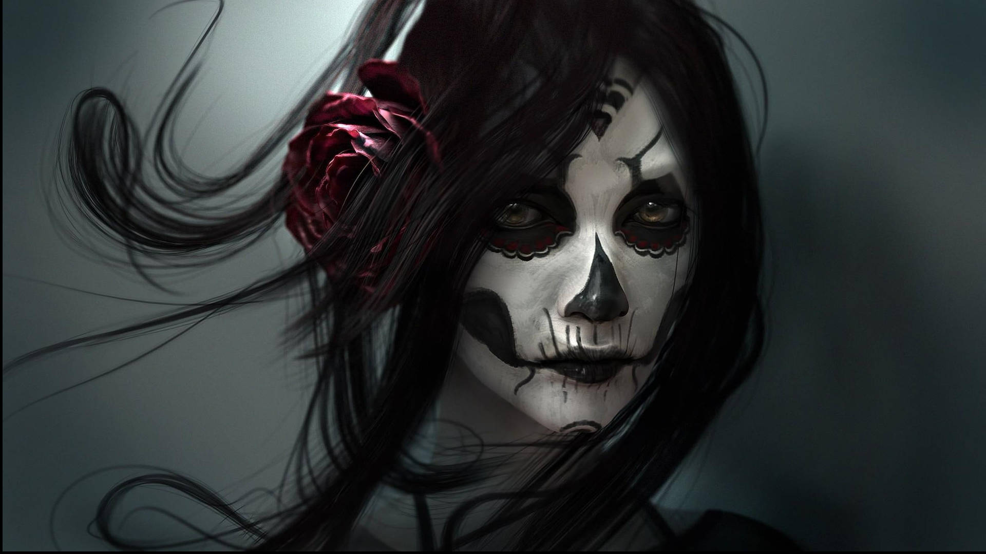 Goth Skeleton Makeup Background
