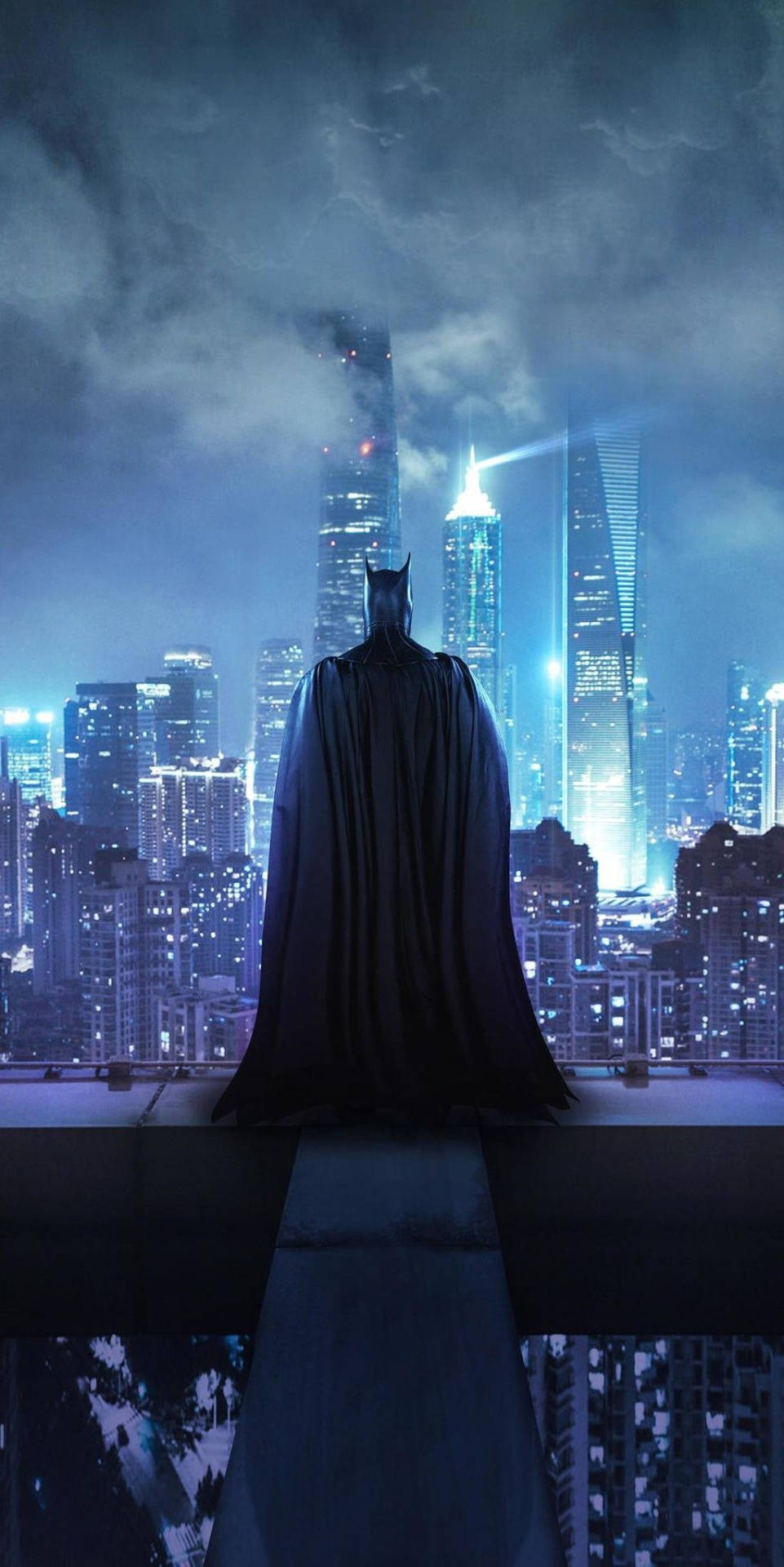 Gotham And Batman's Back Background