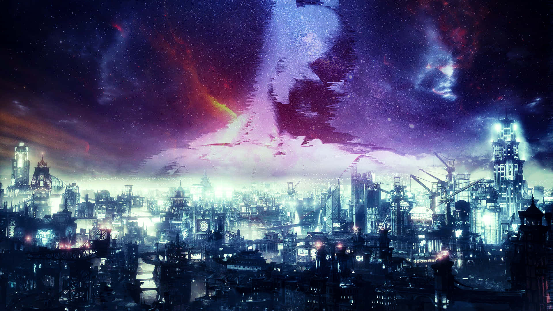 Gotham City Comes Alive At Night Background