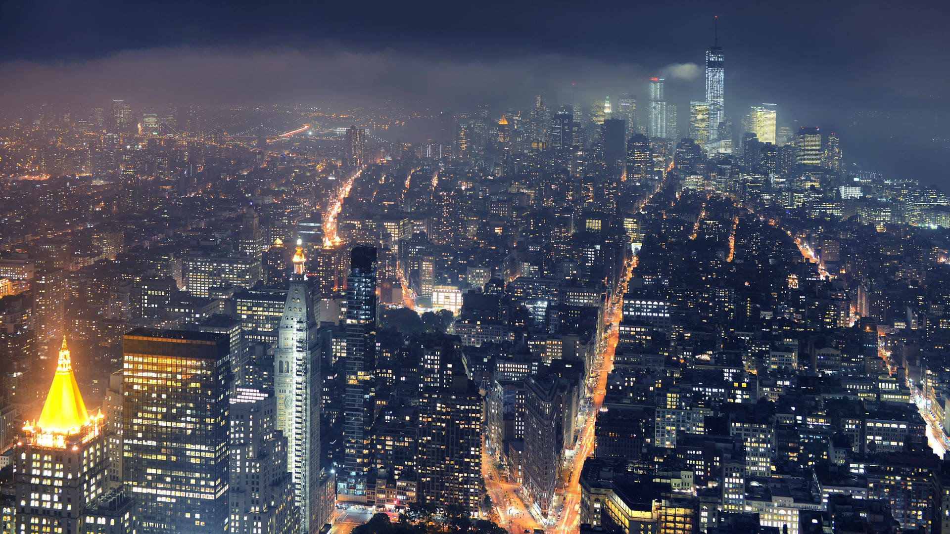 Gotham City View At Night Background