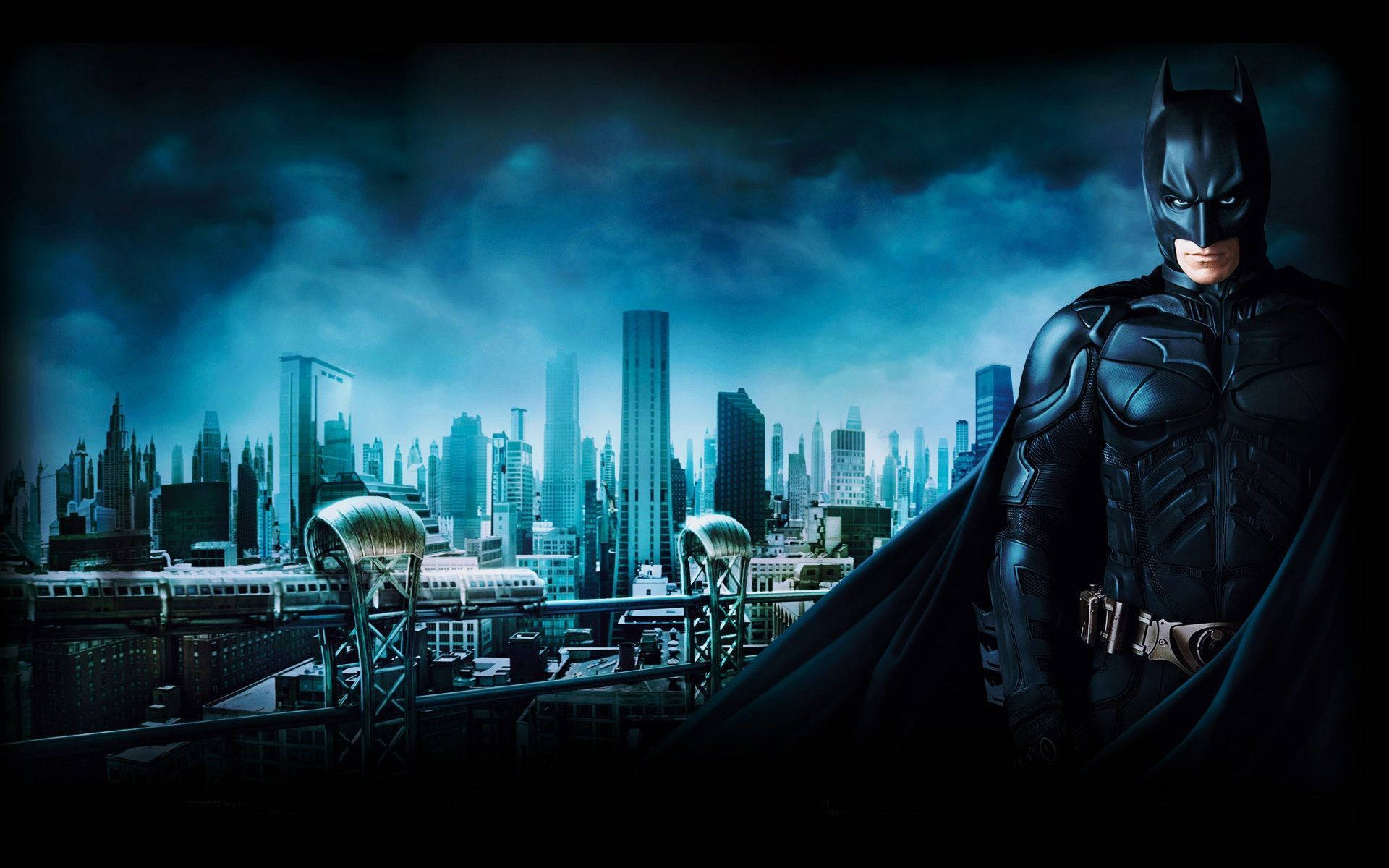 Gotham Cityscape With Batman Background
