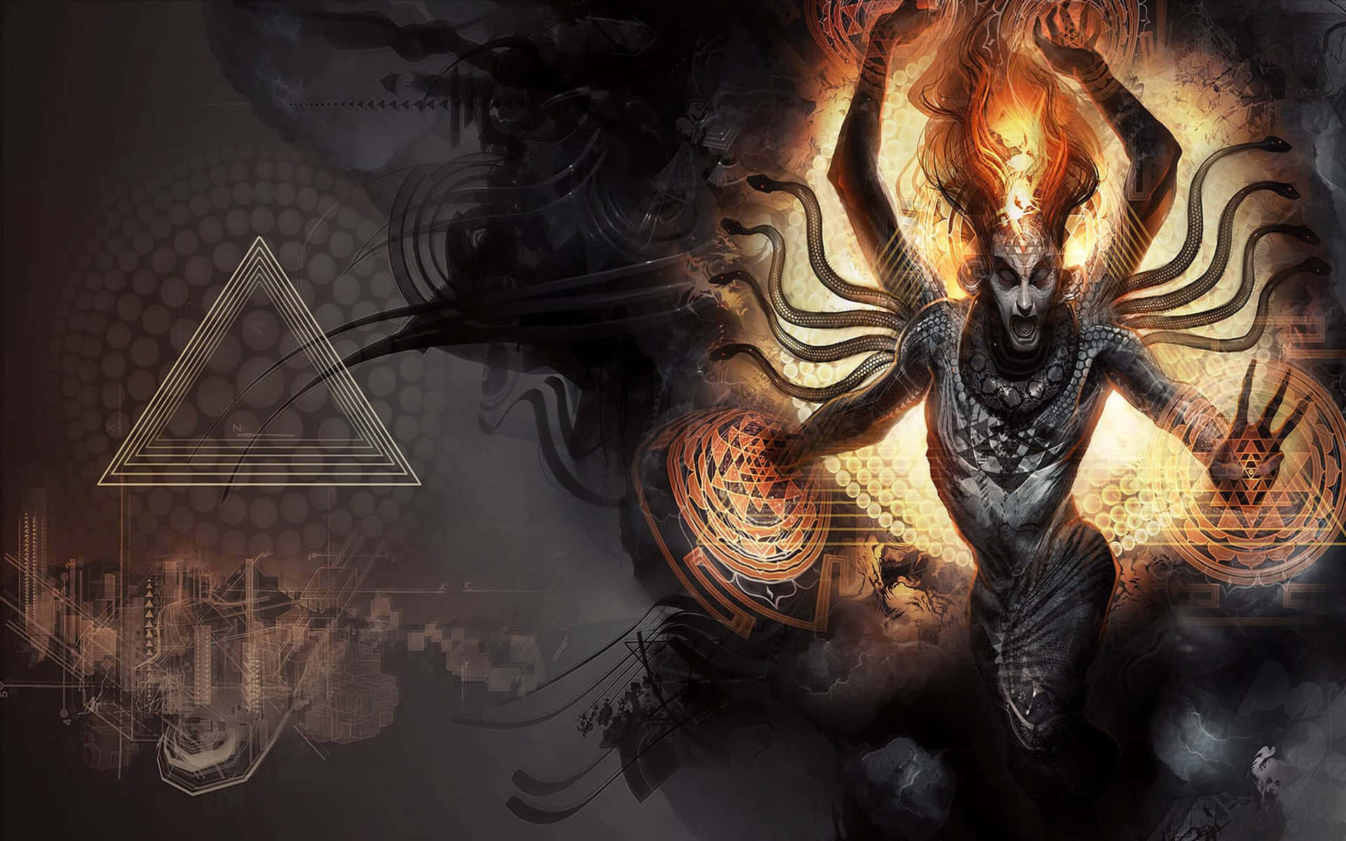 Gothic Artwork Illuminating A Mysterious World Background