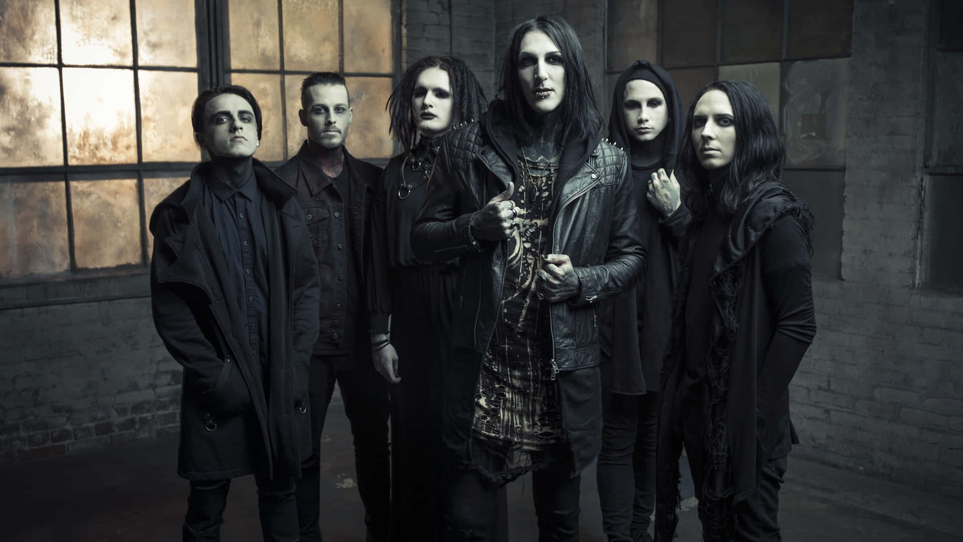 Gothic_ Band_ Portrait_ Motionless_ In_ White Background