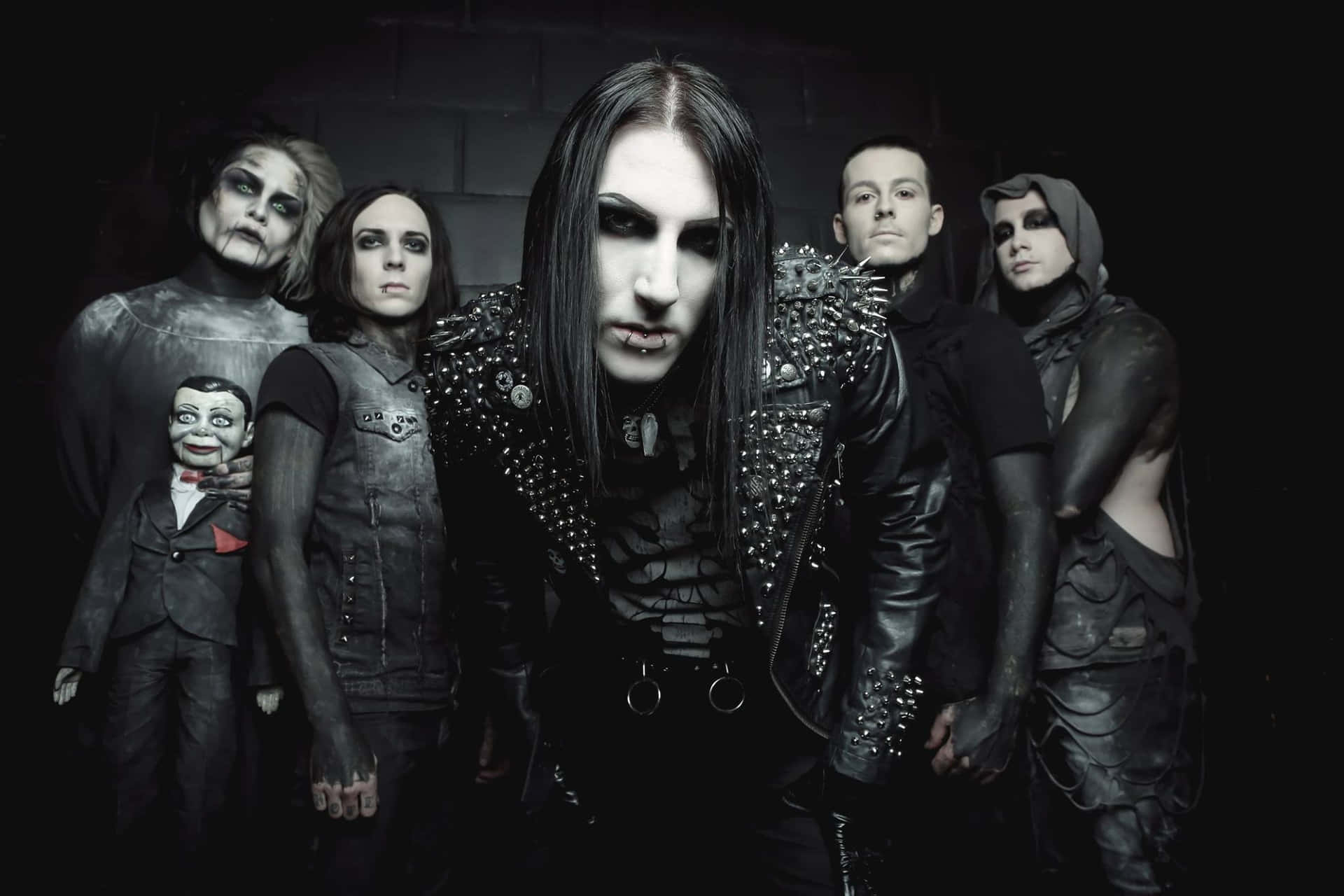 Gothic_ Band_ Portrait_ Motionless_ In_ White Background