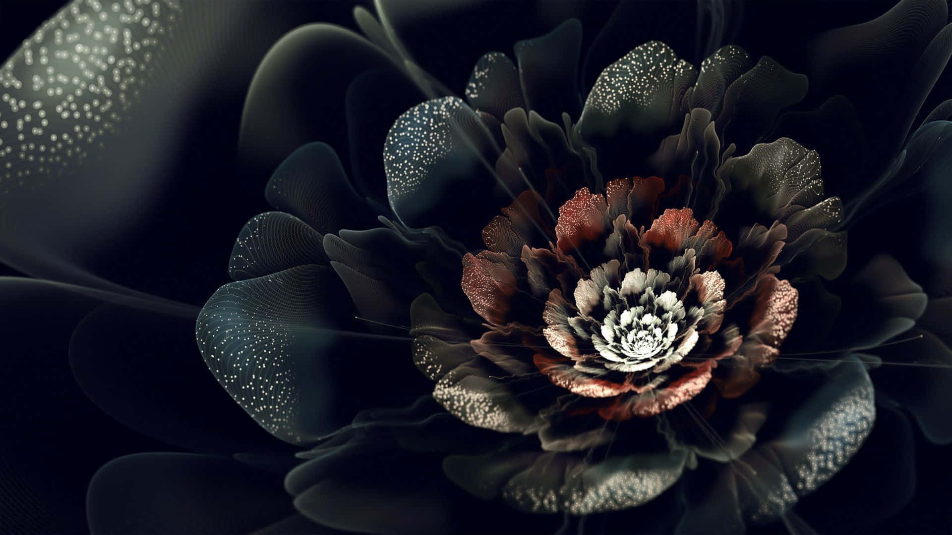 Gothic Flowers With Black Petals Background