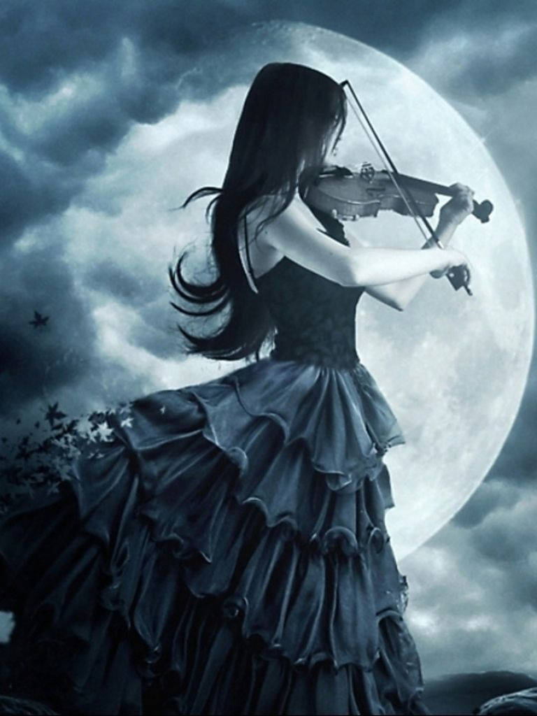 Gothic Girl Playing Violin