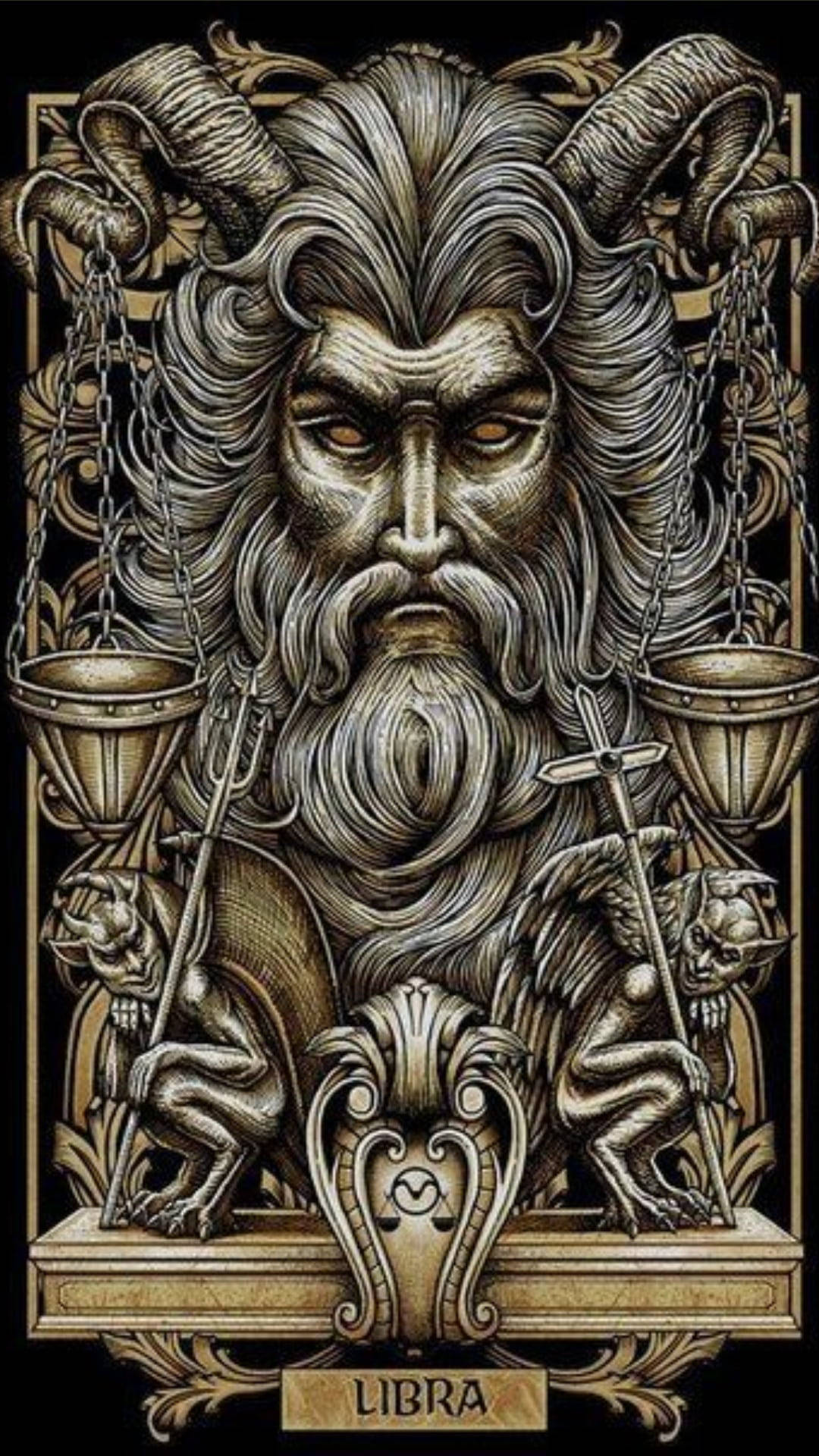 Gothic Libra Zodiac Tarot Background