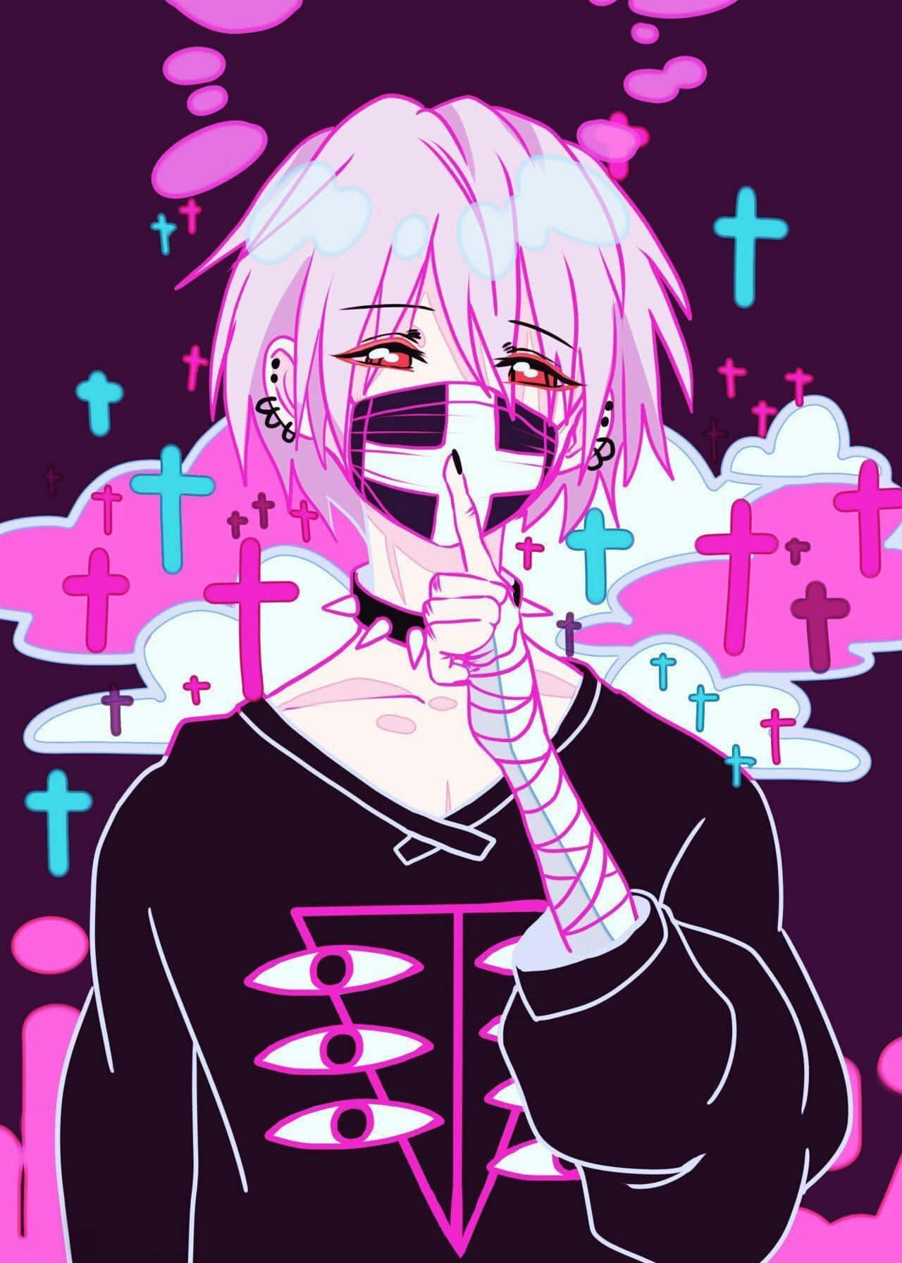 Gothic Pastel Anime Boy