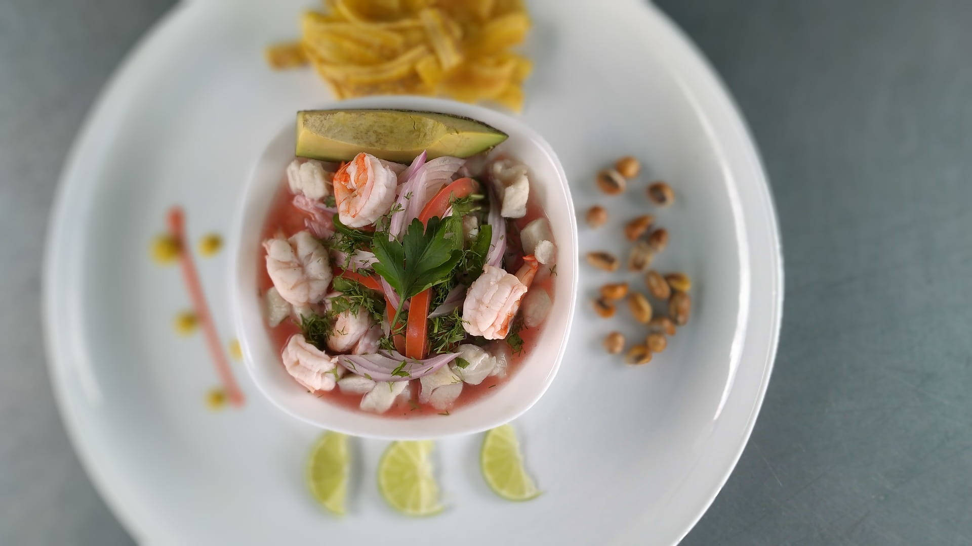 Gourmet Raw Fish Ceviche Bowl Background