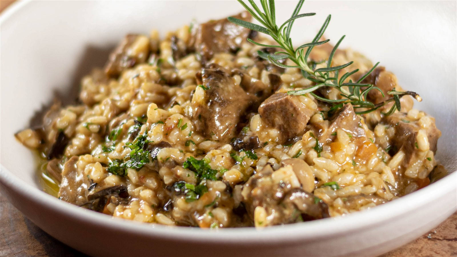 Gourmet Risotto With Rosemary And Kale Background