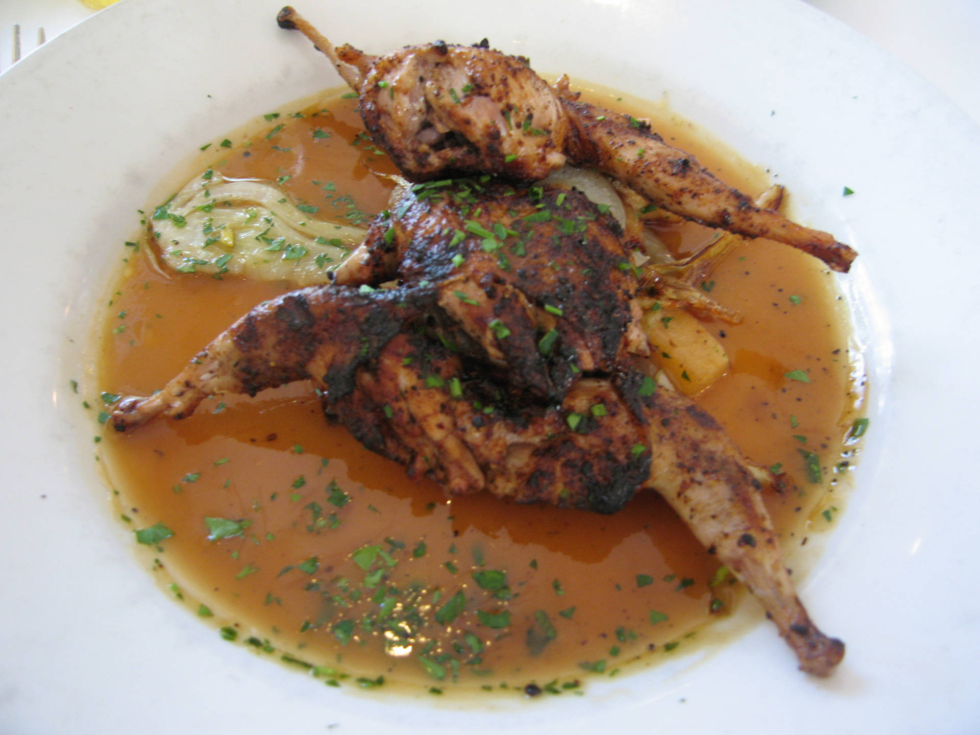 Gourmet Spice-rubbed Quail With Special Sauce Background