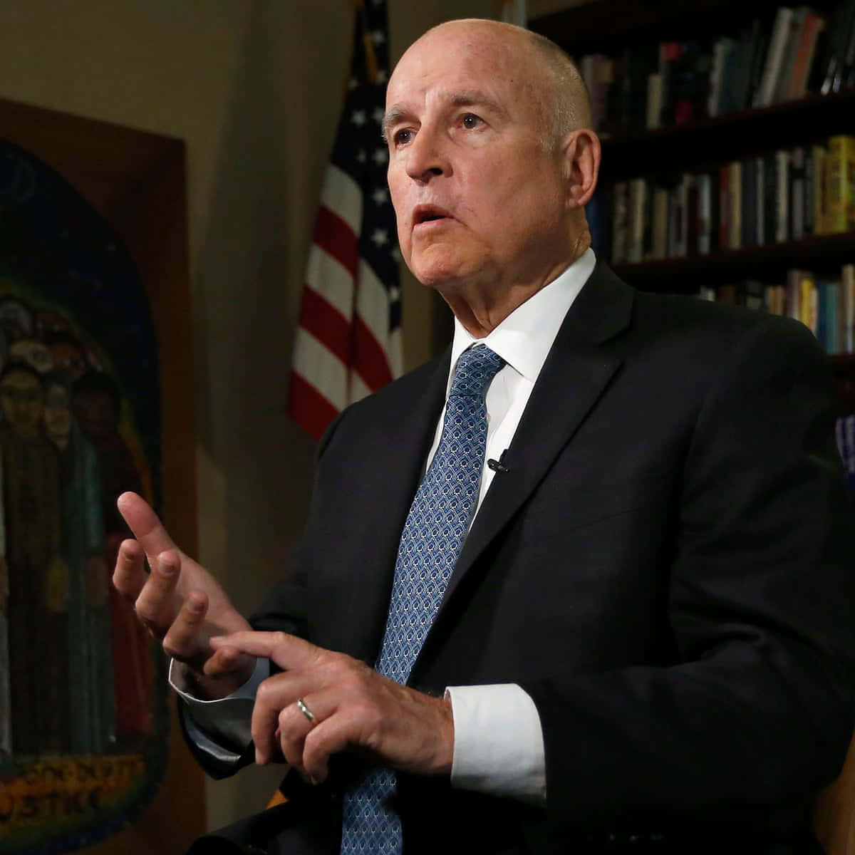 Governor Jerry Brown Figuring Things Out Background