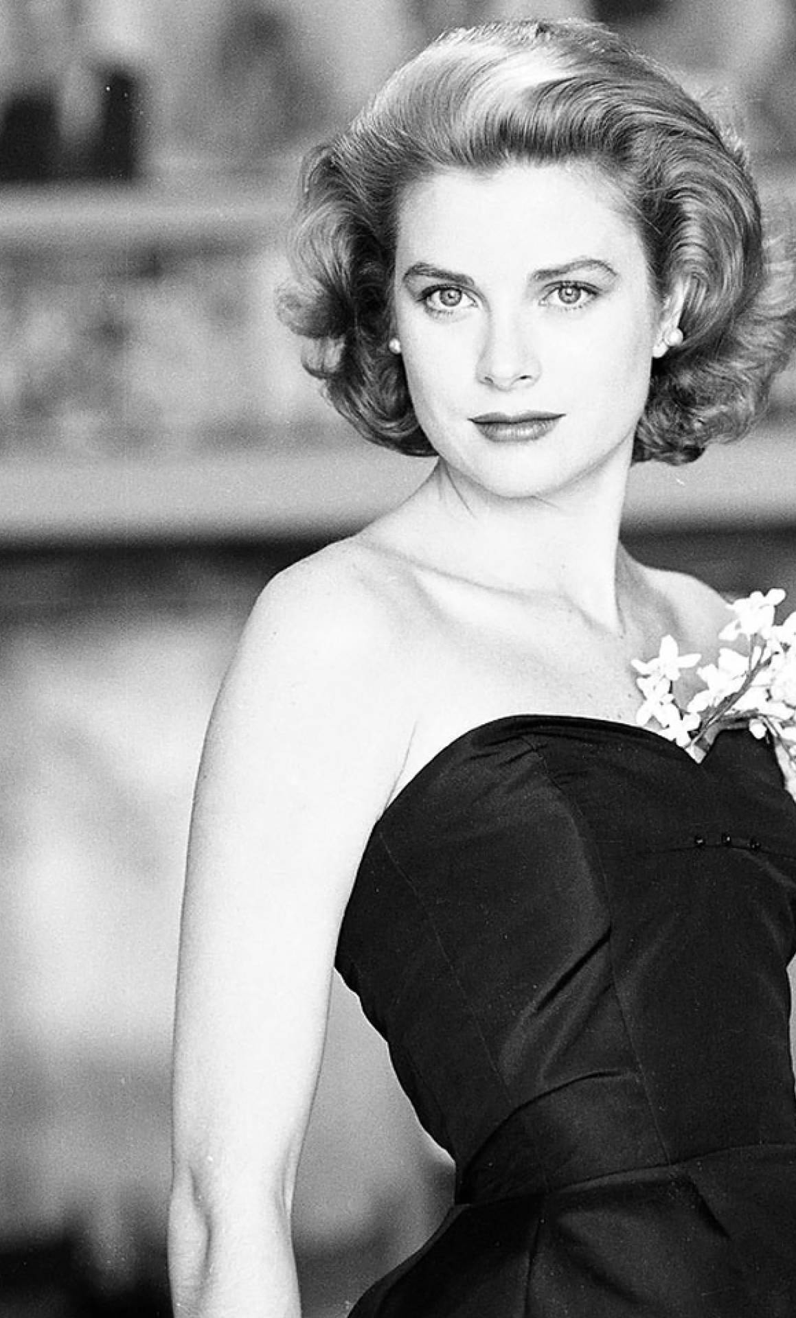 Grace Kelly Black Gown Background