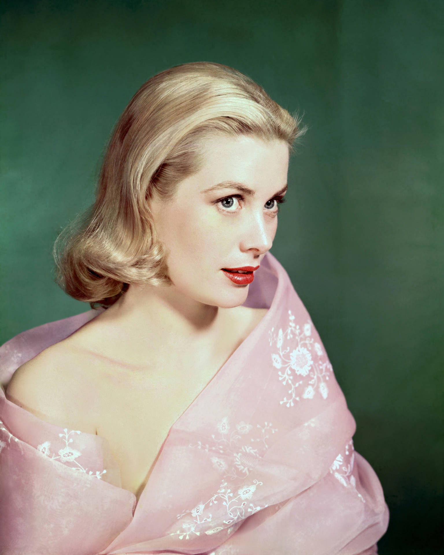 Grace Kelly In Pink Background