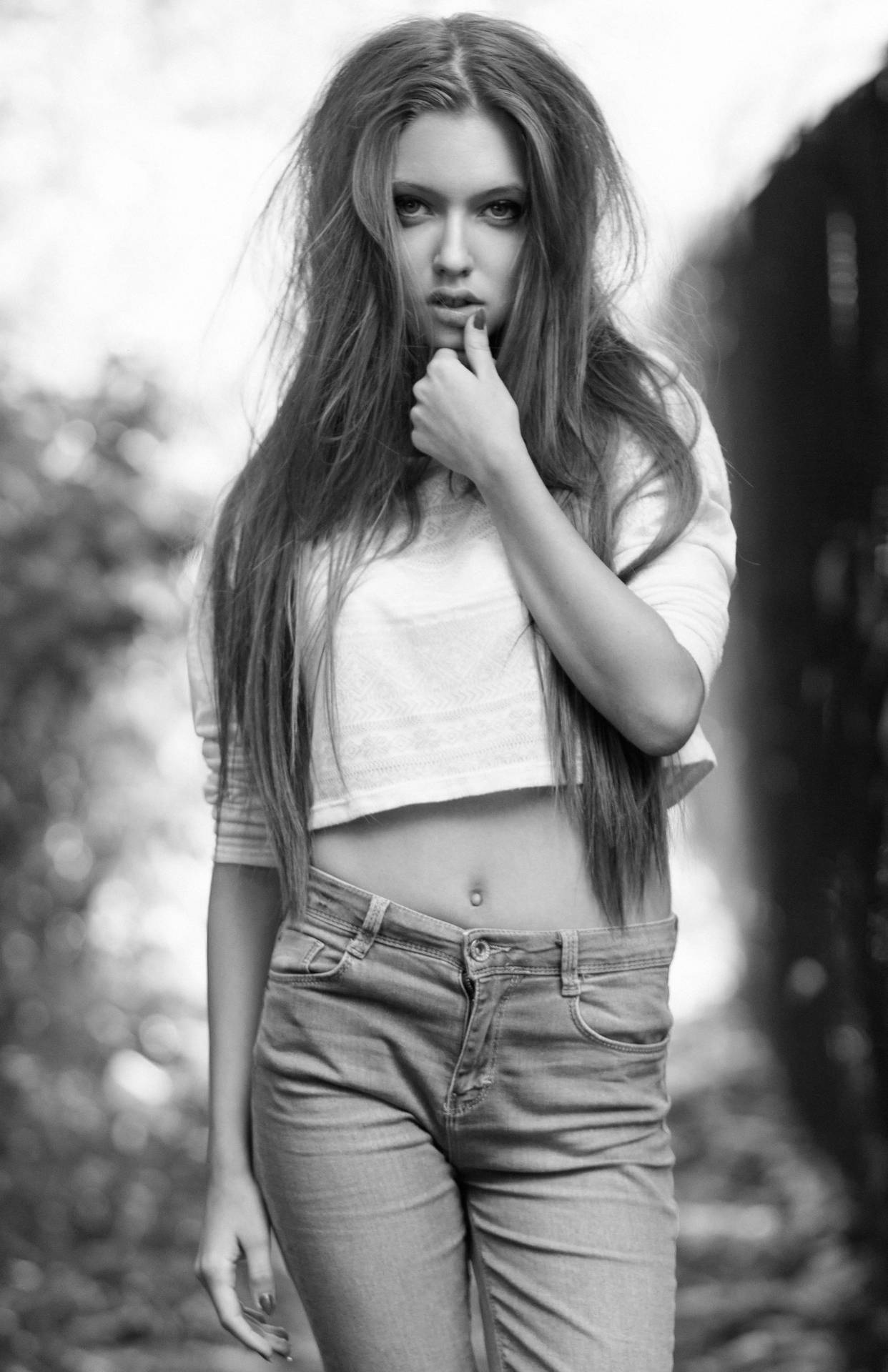 Graceful Body In Black And White Background