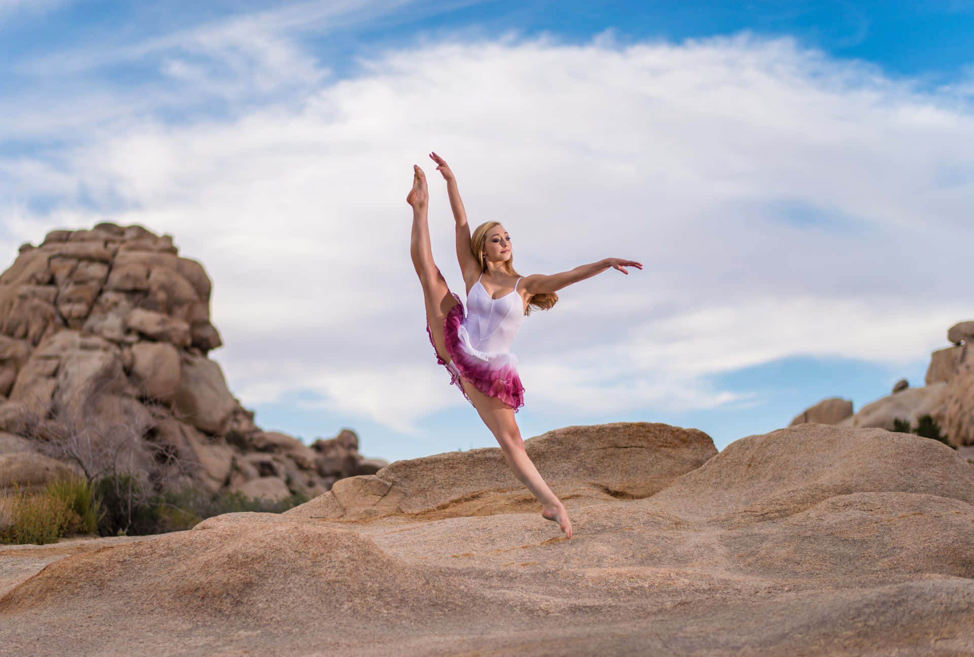 Graceful Dance Pose In Full Flow Background