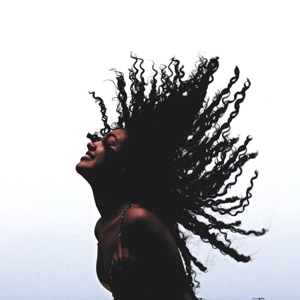 Graceful Ebony Beauty Hair Flip