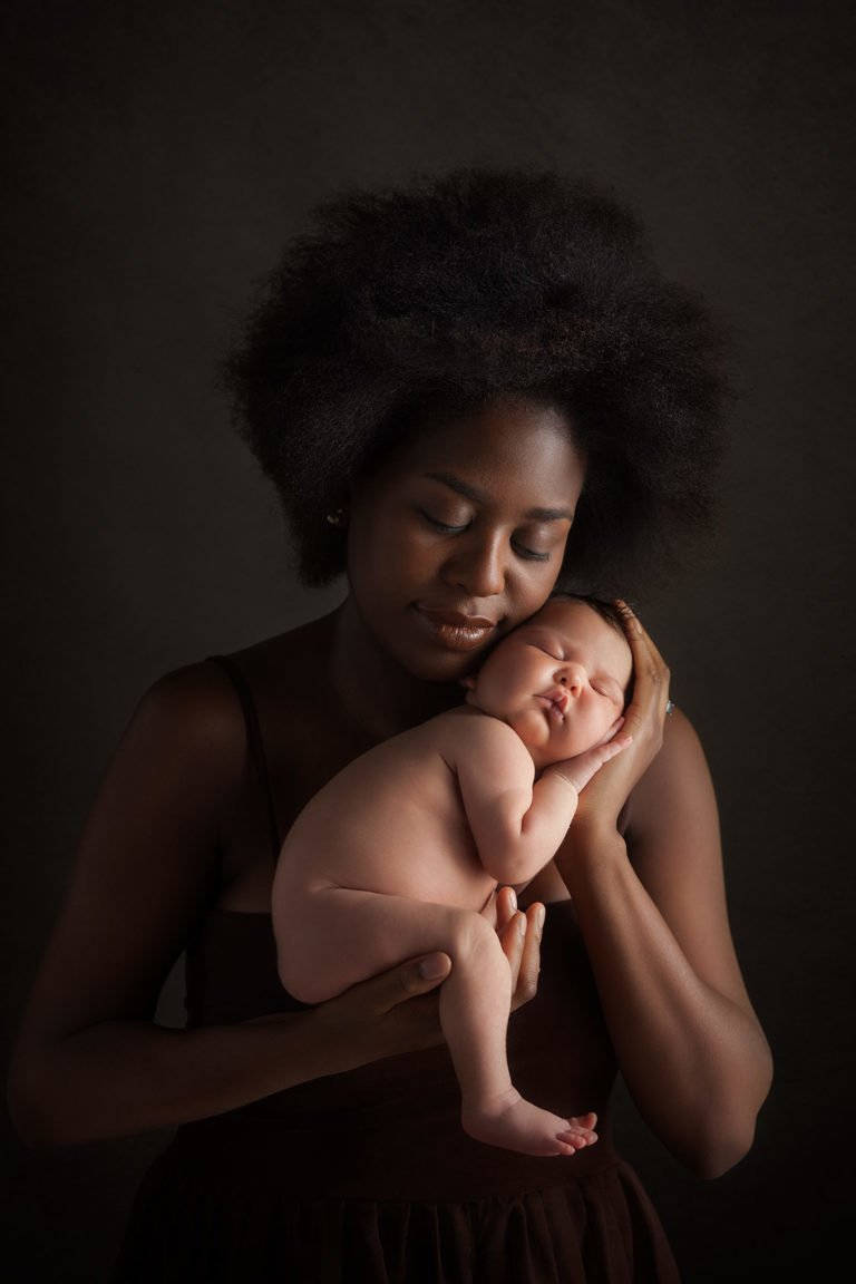 Gracefully Posing Mother And Baby Background