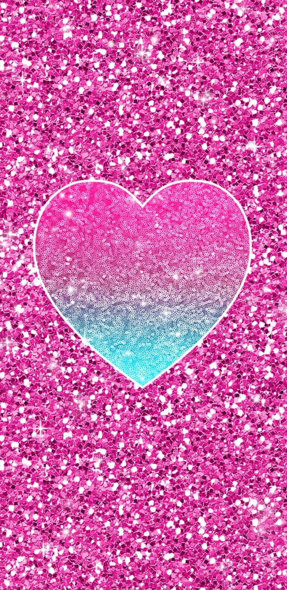 Gradient Glitter Pink Hearts Background