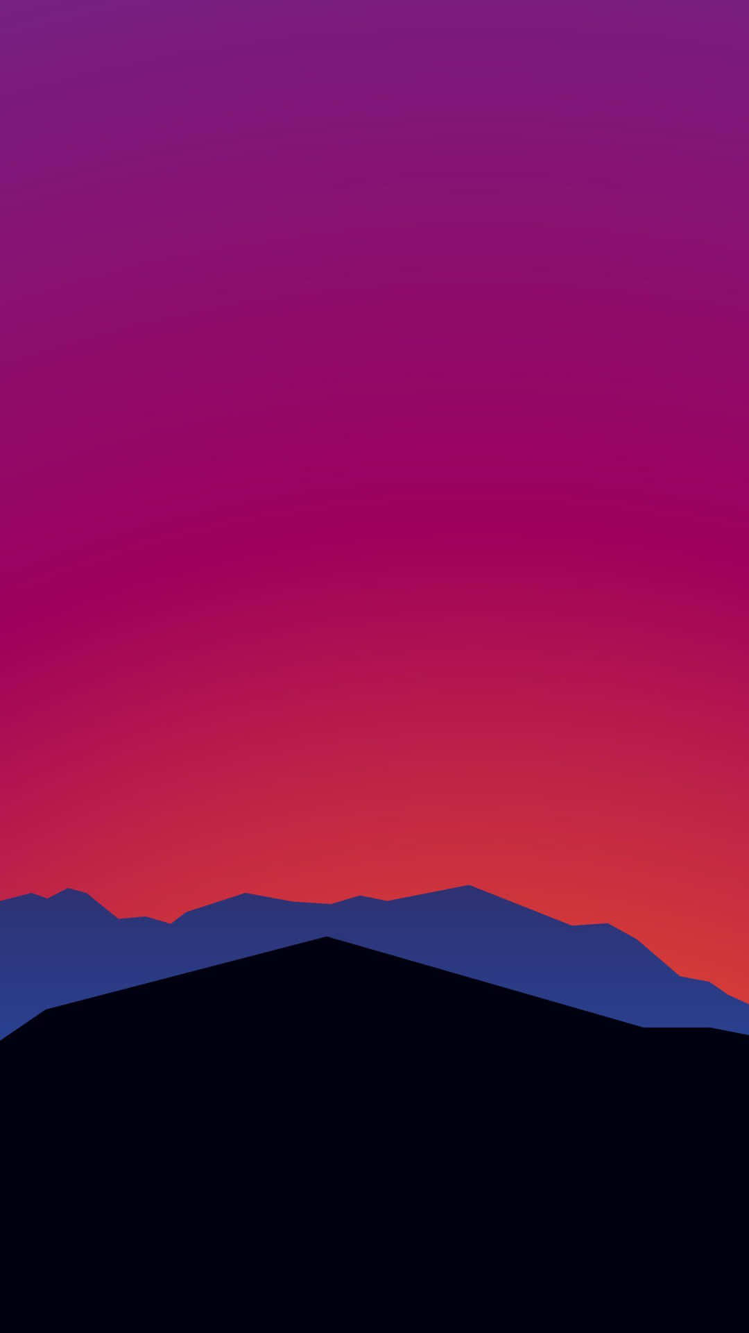 Gradient Mountain Silhouette Sunset Background