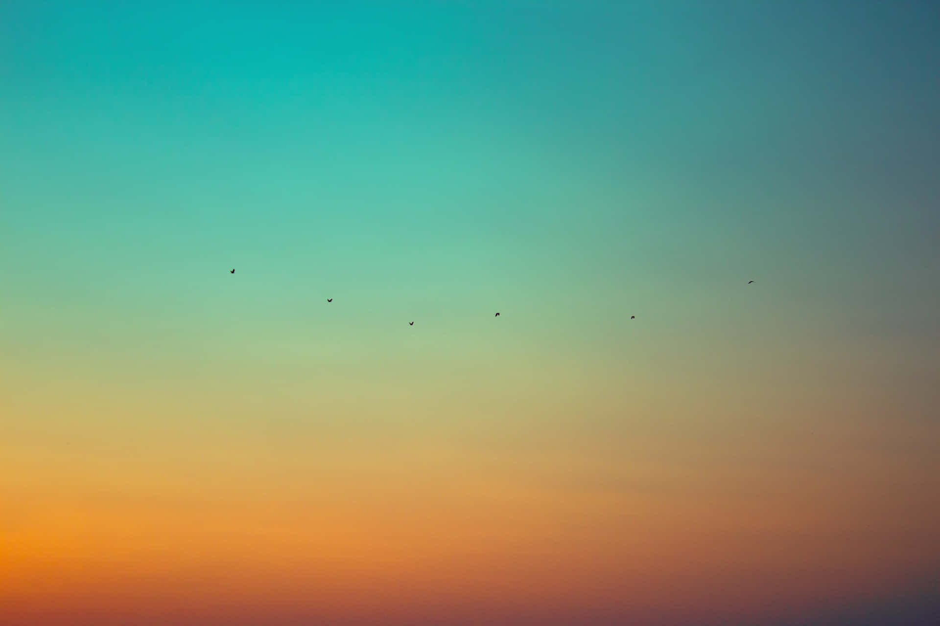 Gradient Orange And Teal Sunset Background