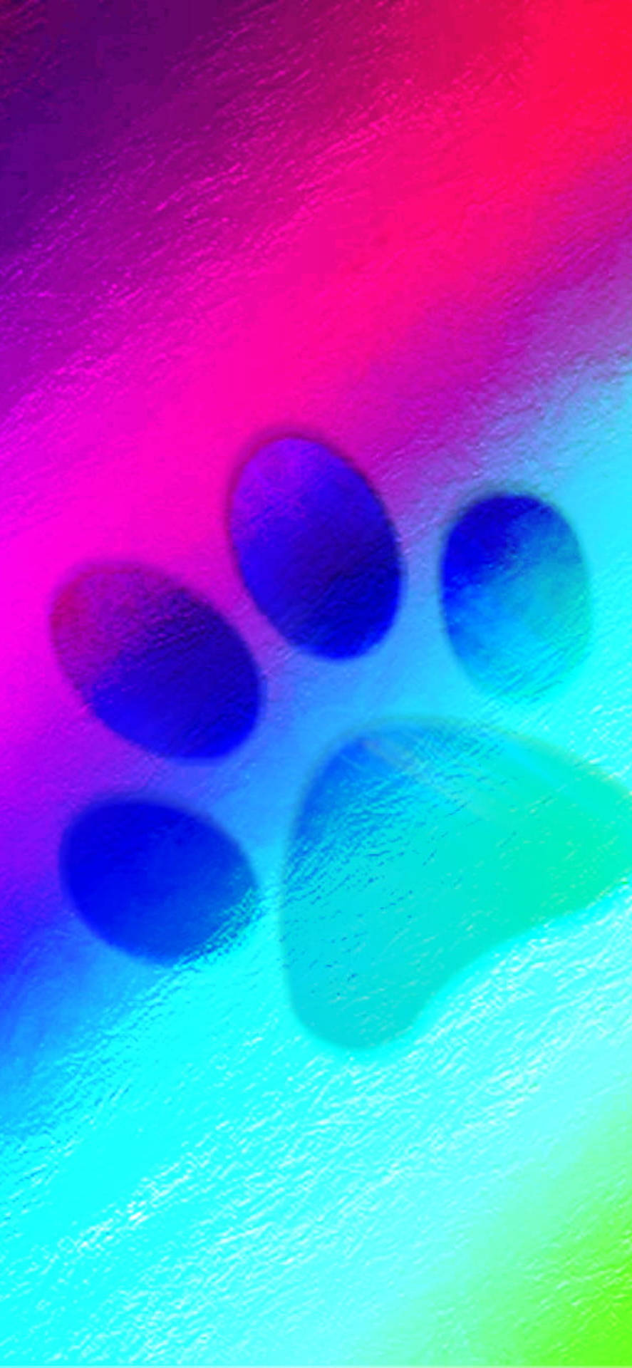 Gradient Rainbow Paw Print Background