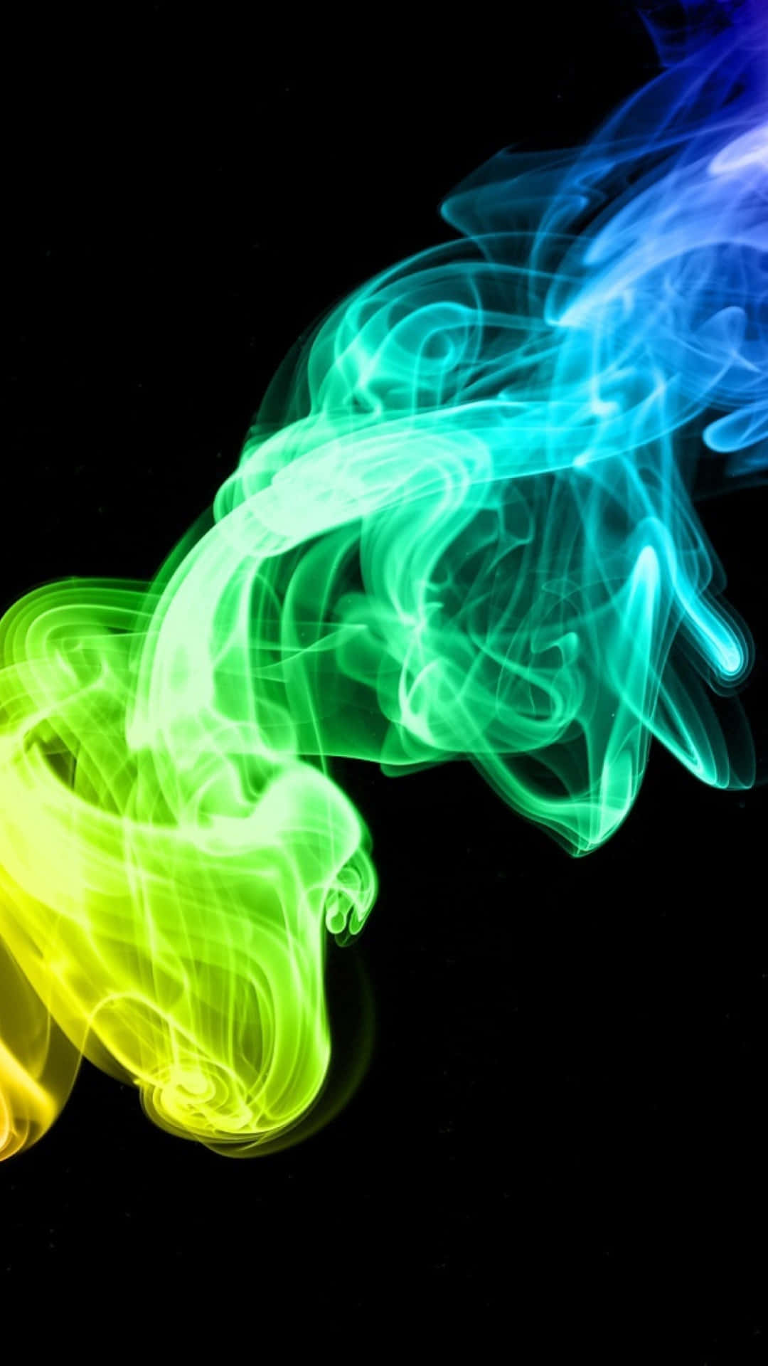 Gradient Yellow To Green Smoke Background