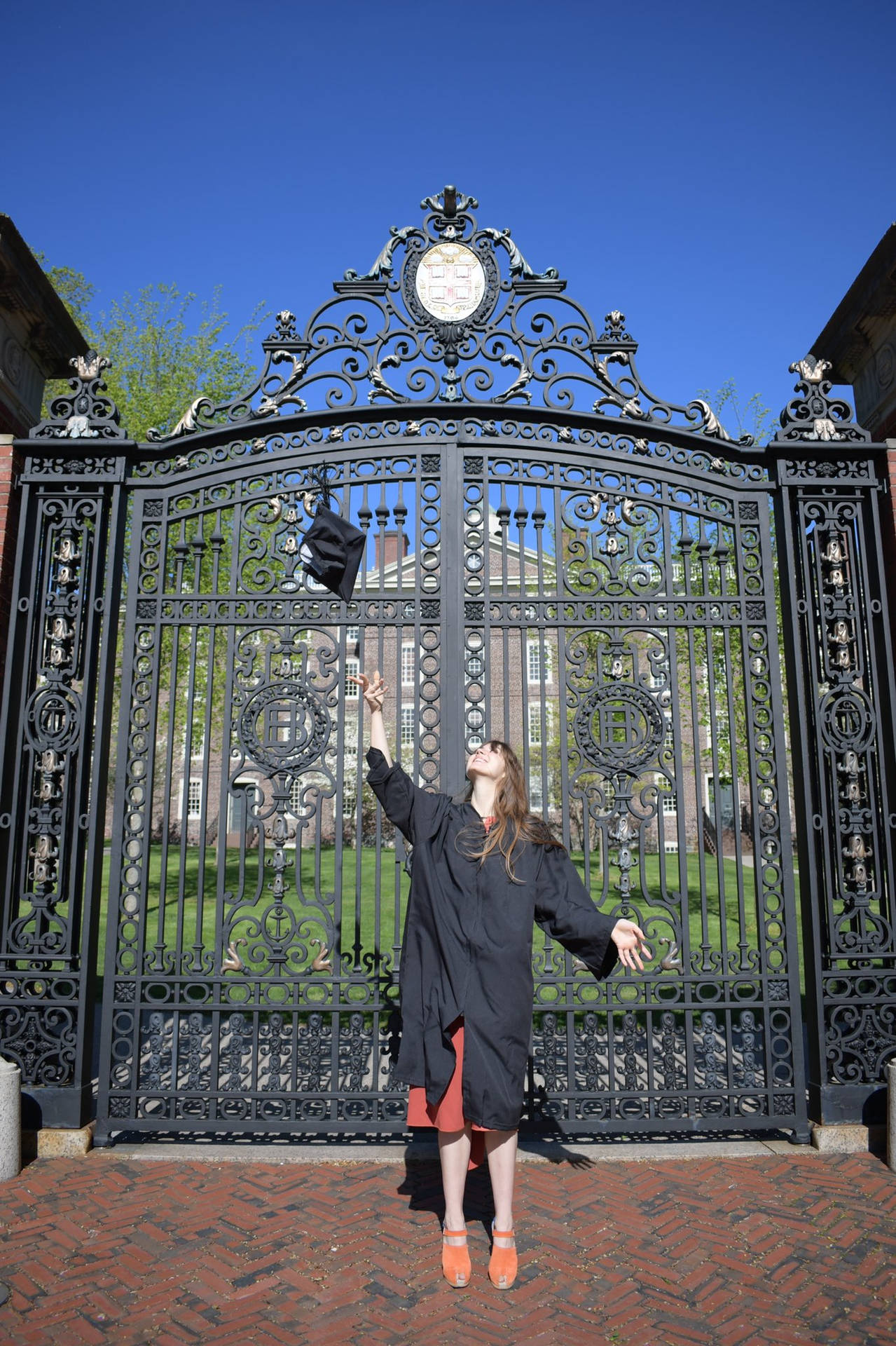 Graduate Posing At Brown University Gate