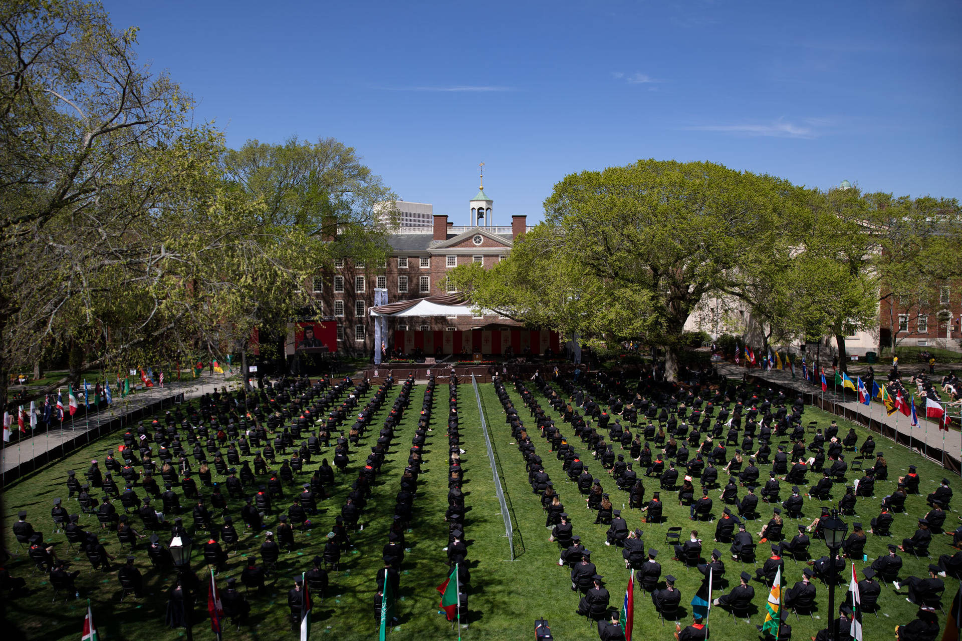 Graduation Ceremony At Brown University Background