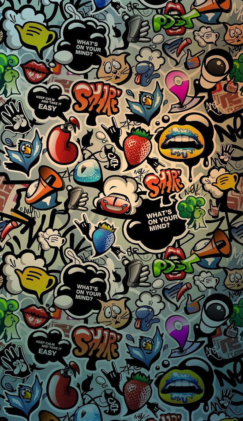 Graffiti Art Collage Wallpaper Background