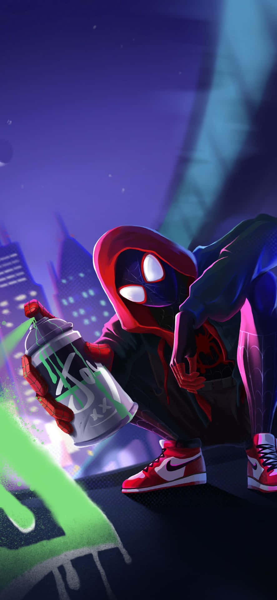 Graffiti Marvel Spider Man Miles Morales Iphone Background