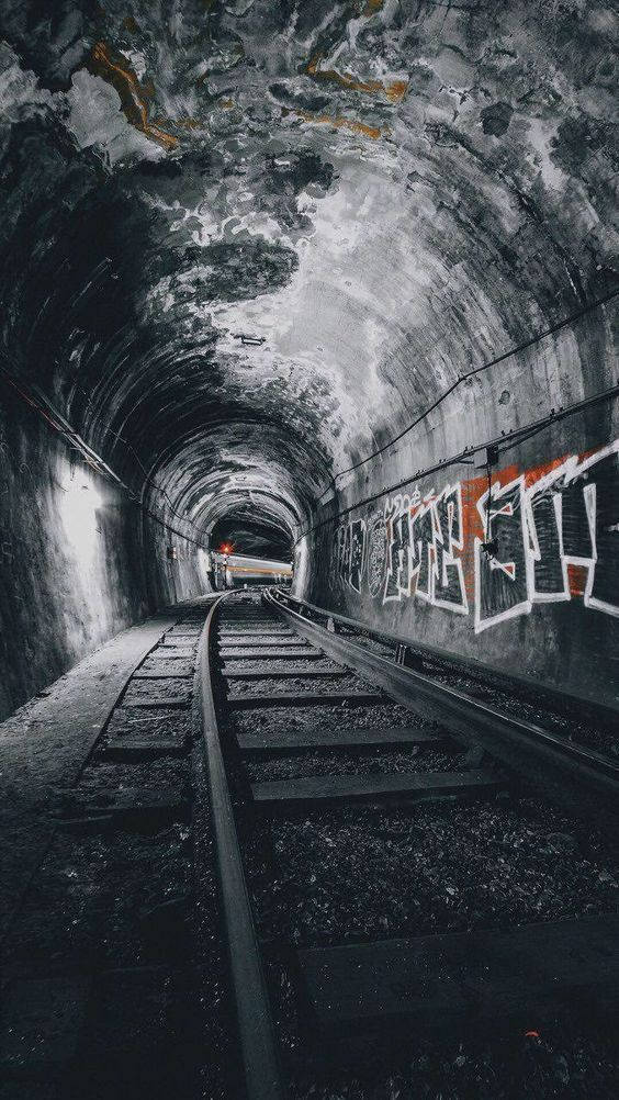 Graffiti On Underground Train Tunnel