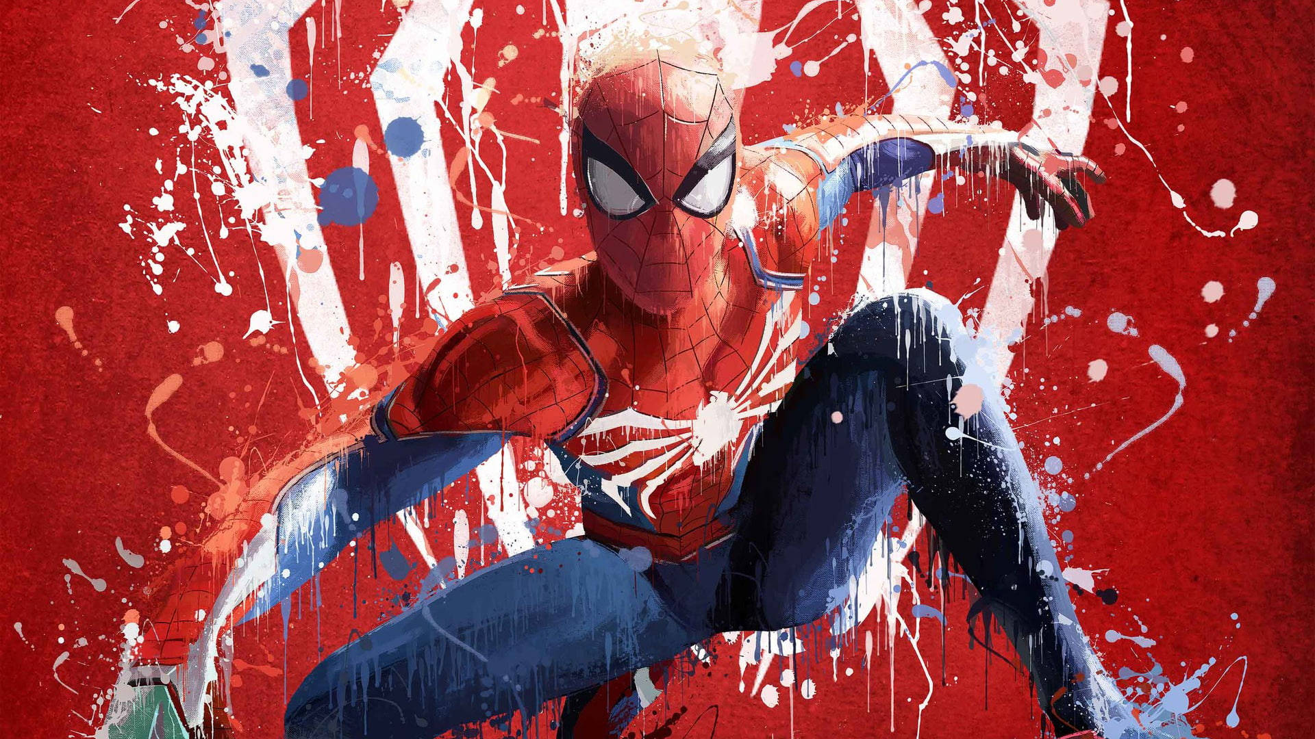 Graffiti Red Spider Man Background