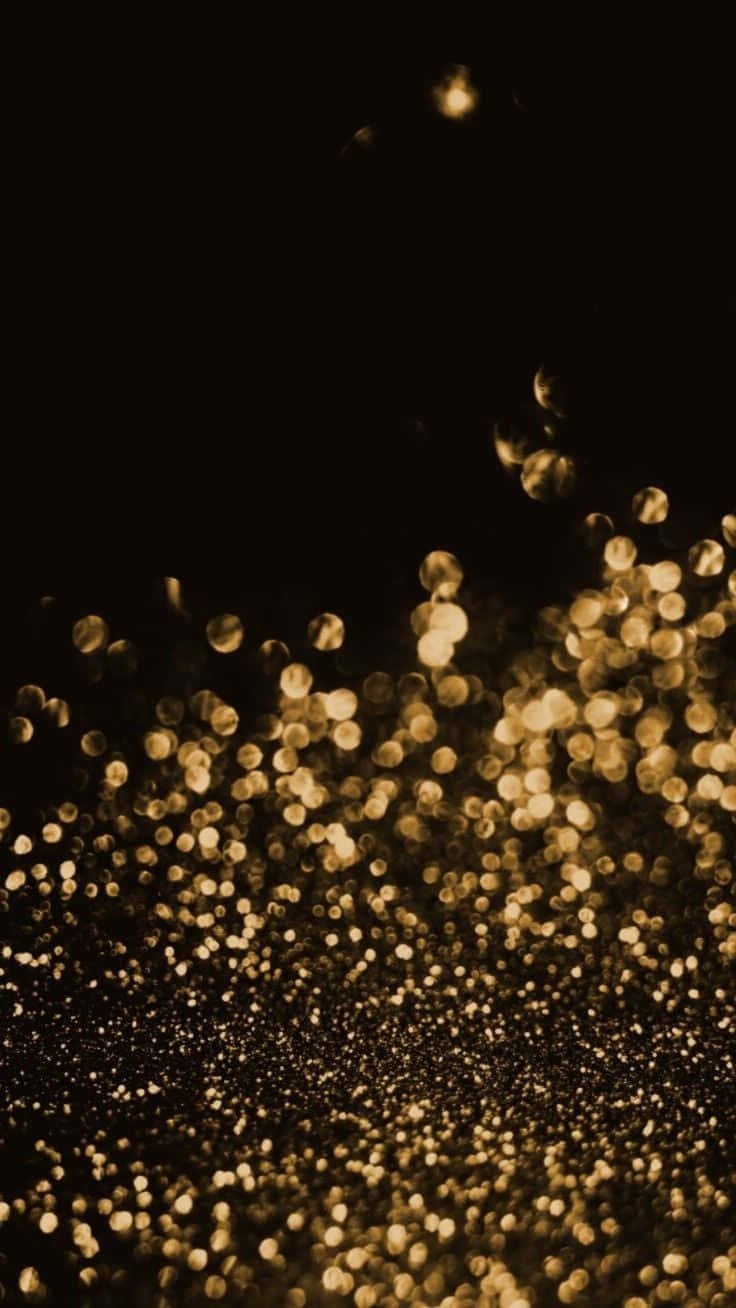 Grains Bokeh Black And Gold Glitter