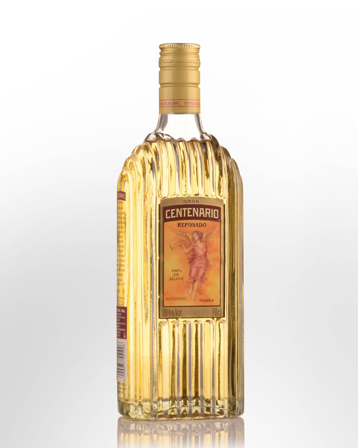 Gran Centenario Tequila Reposado In Its Signature Bottle Background