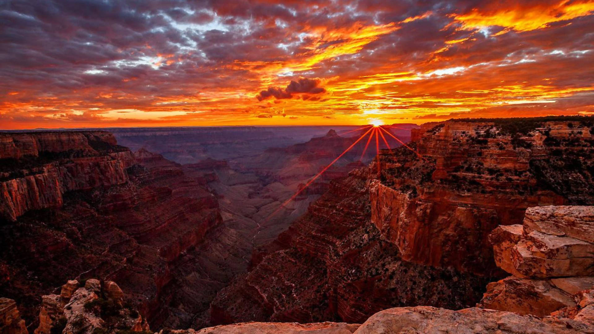 Grand Canyon Beautiful Sunset Background