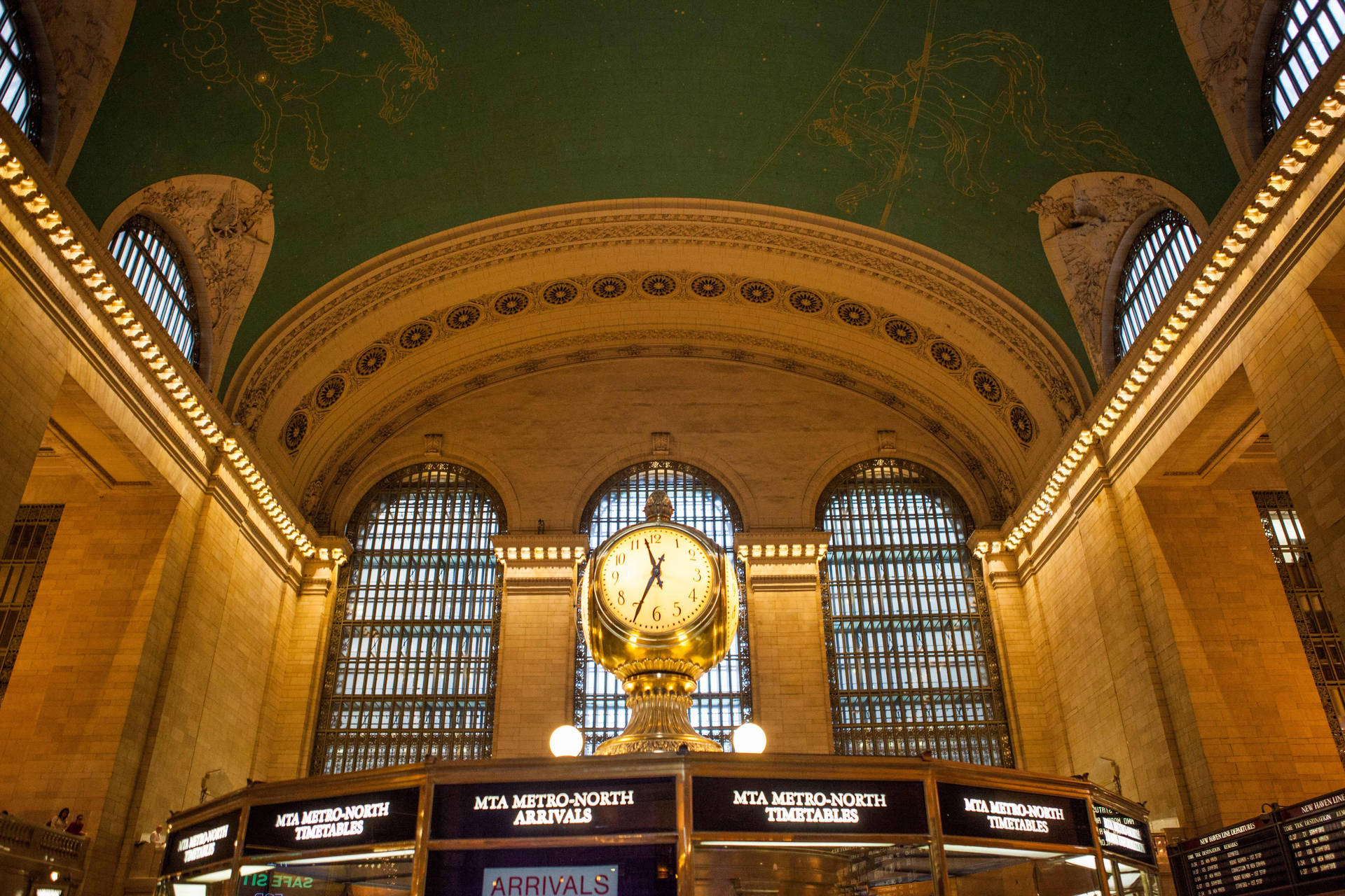 Grand Central Station Golden Clock Background