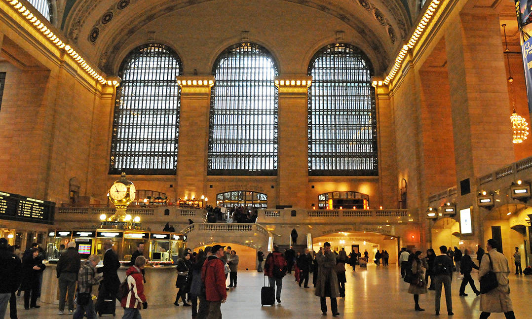 Grand Central Station Golden Windows Background