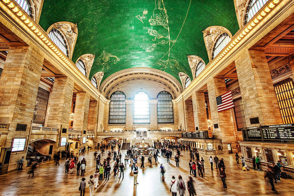 Grand Central Station Green Ceiling Background