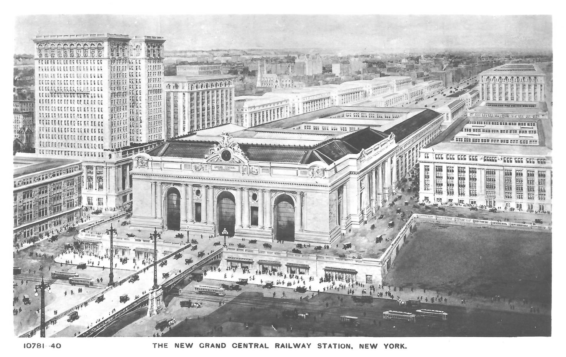 Grand Central Station Vintage Drawing