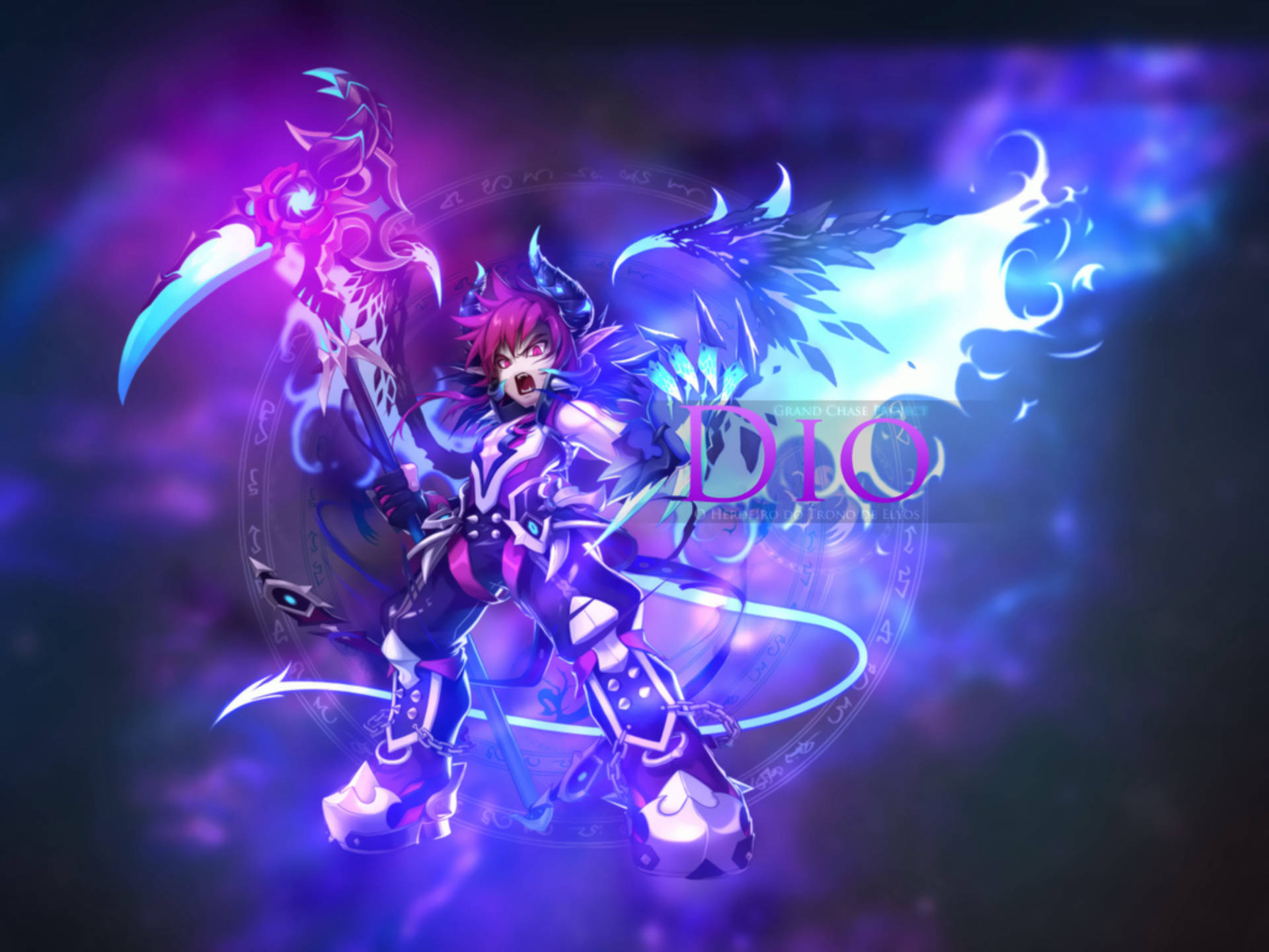 Grand Chase Dio Blue Light Background