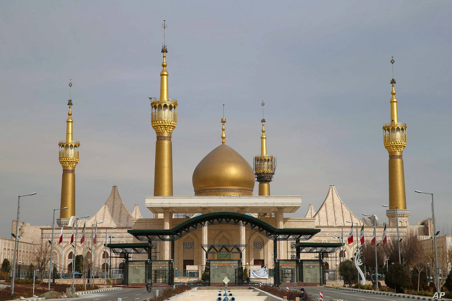 Grand Golden Mosque In Iran Background