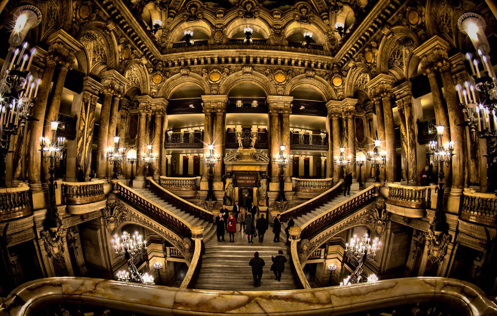 Grand Interior Of The Paris Opera House Background