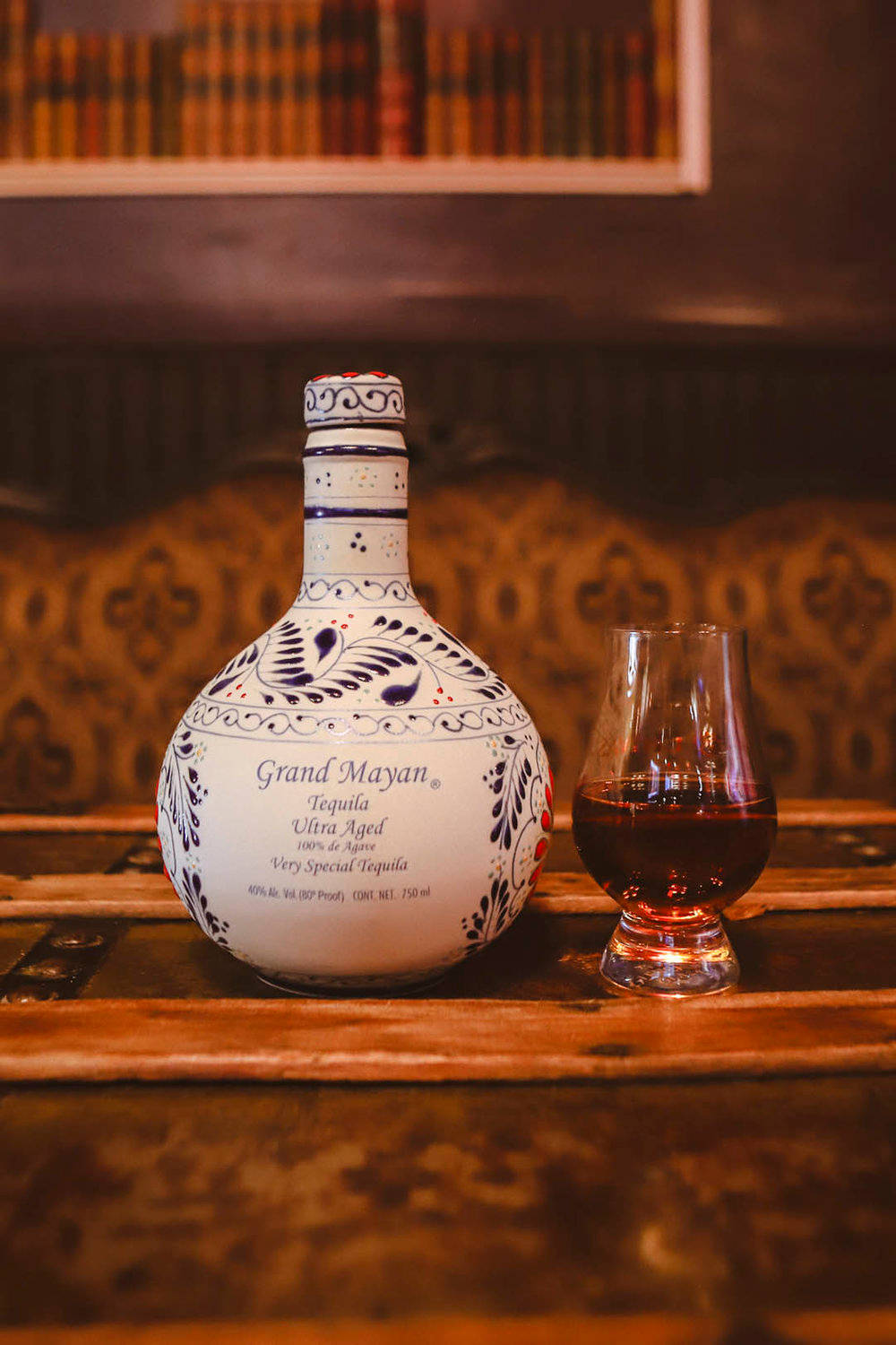 Grand Mayan Silver Tequila Bottle Photography